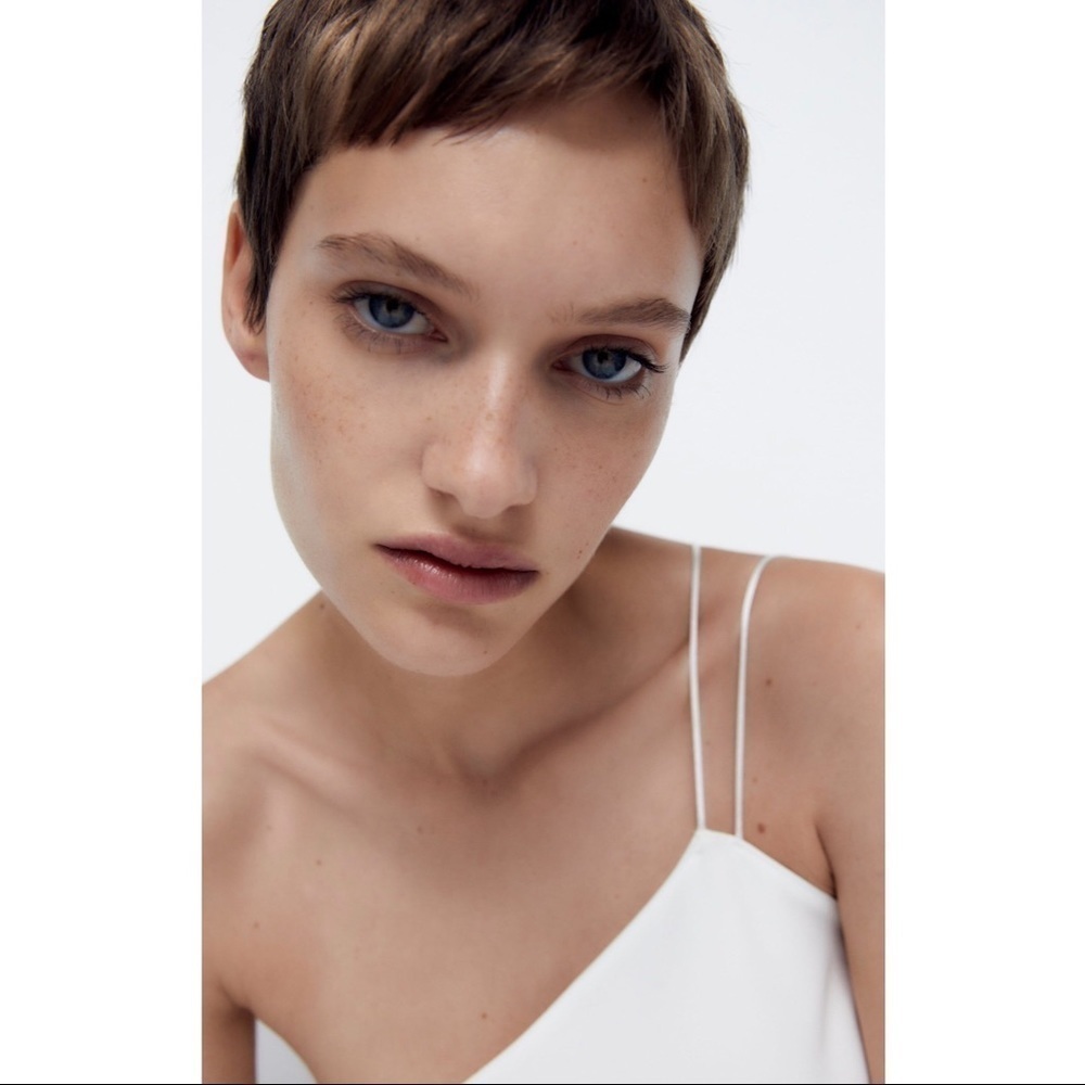 NWT Zara White Linen Mini Dress - Picture 4 of 9